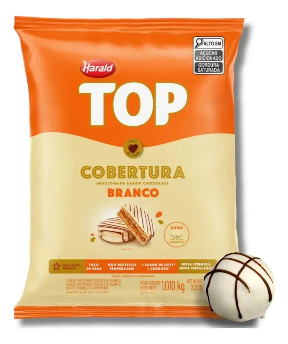 Cobertura Top Gotas Fracionada Chocolate Branco
